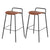 2x Artiss Bar Stools Kitchen Counter Stools Metal Brown