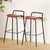 2x Artiss Bar Stools Kitchen Counter Stools Metal Brown