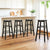 Artiss 4x Bar Stools Round Chairs Wooden Black