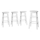 Artiss 4x Bar Stools Round Chairs Wooden White