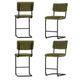 Artiss 4x Bar Stools Velvet Chairs Green