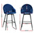 Artiss 4x Bar Stools Velvet Swivel Metal Legs Blue