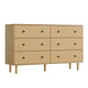 Artiss 6 Chest of Drawers Flutted Front - RUTH Oak