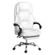 Artiss Executive Office Chair Leather Footrest White