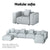 Artiss Modular Sofa Chaise Set 2-Seater Grey