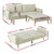 Artiss Sofa Bed Ottoman 200CM Beige Faux Linen