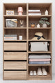 GENEVA THREE SHELF/FOUR DRAWER BUILT IN WARDROBE - FLUTED - NATURAL OAK