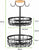 2-Tier Fruit Basket Bowl Storage with Wood Lift Handle and Dual Banana Tree Hanger for Kitchen Countertop