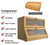 Double Layer Bamboo Bread Box for Kitchen Counter with Large Capacity and Clear Window