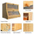 Double Layer Bamboo Bread Box for Kitchen Counter with Large Capacity and Clear Window