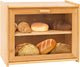 Double Layer Bamboo Bread Box for Kitchen Counter with Large Capacity and Transparent Window