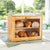 Double Layer Bamboo Bread Box for Kitchen Counter with Large Capacity and Transparent Window