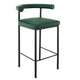 Sarantino Cedric Bar Stool W/ High-density Foam Upholstered In Pu Leather Sturdy Iron Frame Green