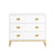 Sarantino Amara Chest Of Drawers Tallboy Dresser - White/gold