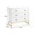 Sarantino Amara Chest Of Drawers Tallboy Dresser - White/gold