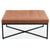 Chelsea Fabric Square Ottoman Footstool Bench Light Brown