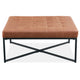 Chelsea Fabric Square Ottoman Footstool Bench Light Brown