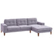 Juliet 2 Seater Sofa Soft Fabric Uplholstered Lounge Couch with RHF Chaise Grey