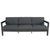 Outie 3 Seater Outdoor Sofa Lounge Aluminium Frame Charcoal