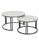 Interior Ave - Premier Nested Coffee Table Set - White Marble Stone