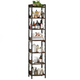 NNETMLT 78.7 Inch Extra Tall 7 Tier Skinny Bookcase, Rustic Brown