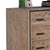 Acacia Wood Tallboy with 5 Drawers In Silver Brush