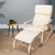 Artiss Wooden Armchair with Foot Stool - Beige - Decorly