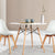 Artiss 4-Seater Round Replica Eames DSW Dining Table Kitchen Timber White 90cm - Decorly