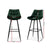 Artiss Kitchen Bar Stools Velvet Bar Stool Counter Chairs Metal Barstools Green