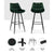 Artiss Kitchen Bar Stools Velvet Bar Stool Counter Chairs Metal Barstools Green