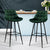 Artiss Kitchen Bar Stools Velvet Bar Stool Counter Chairs Metal Barstools Green