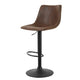 Set of 2 Jovy Kitchen Bar Stools In Vintage Leather Brown