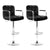 Pair Of Noa Kitchen Bar Stools In Chrome Black Leather