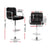 Pair Of Noa Kitchen Bar Stools In Chrome Black Leather