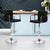 Pair Of Noa Kitchen Bar Stools In Chrome Black Leather