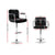 Set Of 4 Noa Kitchen Bar Stools In Chrome Black Leather