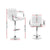 Pair Of Noa Kitchen Bar Stools In Chrome White Leather