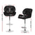 Artiss set of 4 Kitchen Bar Stools Swivel Bar Stool PU Leather Gas Lift Chairs Black