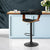 Black Leather Wooden Swivel Kitchen Bar Stool