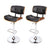 Set of 2 Wooden Kitchen Bar Stools In Black