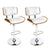 Artiss Set of 2 Wooden Gas Lift Bar Stool - White and Chrome