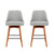 Set of 2 Connor Wooden Bar Stools In Light Grey