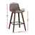 Set of 2 Kitchen Bar Stools In Walnut PU Leather