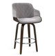 Wooden Swivel Kitchen Bar Stool In Velvet Grey