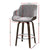 Wooden Swivel Kitchen Bar Stool In Velvet Grey