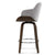 Wooden Swivel Kitchen Bar Stool In Velvet Grey