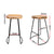 Artiss Set of 4 Elm Wood Backless Bar Stools 75cm - Black and Light Natural