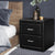 Artiss PVC Leather Bedside Table - Black - Decorly