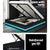 RGB LED Lumi Gas Lift Bed Frame Queen Size With Base Storage In Black Leather