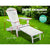 Gardeon Adirondack Beach Chair with Ottoman - White - Decorly